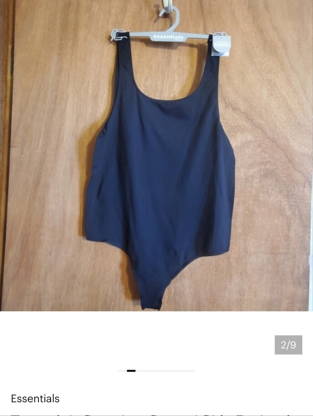 Essentials Seamless Second Skin Bodysuit. Large Black NWT. Stretch. Thong